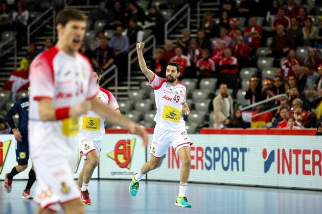 HANDBALL - EHF EURO 2018, FRA vs ESP ZAGREB,CROATIA,26.JAN.18 - HANDBALL - EHF European Championship EM Europameisterschaft semifinal, France vs Spain. Image shows the rejoicing of Ferran Sole (ESP). GEPAxpictures xMaticxKlansek