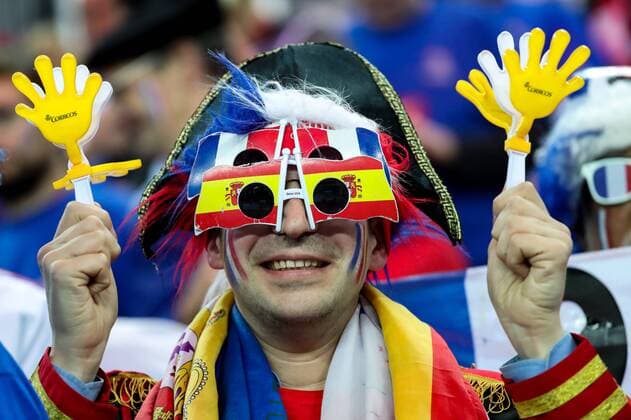 HANDBALL - EHF EURO 2018, FRA vs ESP ZAGREB,CROATIA,26.JAN.18 - HANDBALL - EHF European Championship EM Europameisterschaft semifinal, France vs Spain. Image shows a fan of France. GEPAxpictures xMaticxKlansek