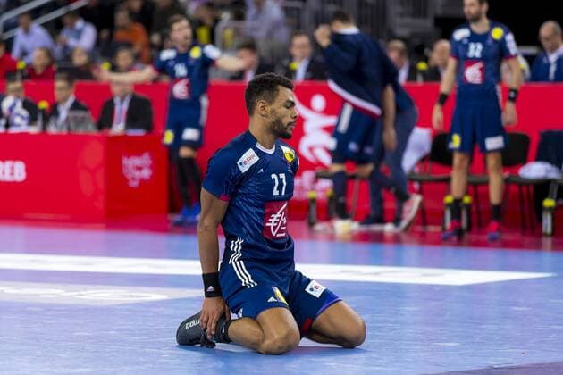 Adrien Dipanda (Nr. 27, Frankreich) am Boden. Frankreich - Spanien, Halbfinale, Handball, EHF Euro 2018, 26.01.18 Zagreb Zagreb Croatia Arena Zagreb Copyright: xAgentur54Gradx xFelixxKoenigx