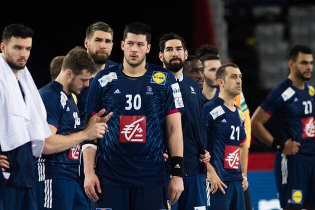 180126 Frankrikes spelare deppar under semifinalen mellan mellan Frankrike och Spanien under Handbolls-EM 2018 den 26 januari 2018 i Zagreb. Copyright: FREDRIKxVARFJELL BB180126FV041