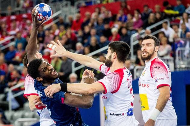 26.01.2018, Arena Zargreb, Zagreb, CRO, EHF EM, Herren, Frankreich vs Spanien, Halbfinale, im Bild Dika Mem of France during the semifinal match of the EHF men s Handball European Championship EM Europameisterschaft between France and Spain at the Arena Zargreb in Zagreb, Croatia on 2018 01 26. Zagreb