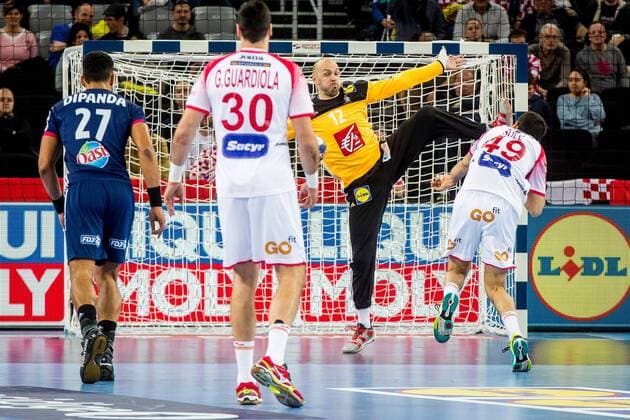 26.01.2018, Arena Zargreb, Zagreb, CRO, EHF EM, Herren, Frankreich vs Spanien, Halbfinale, im Bild Vincent Gerard (FRA) during the semifinal match of the EHF men s Handball European Championship EM Europameisterschaft between France and Spain at the Arena Zargreb in Zagreb, Croatia on 2018 01 26. Zagreb