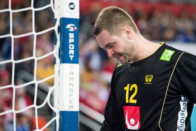 180126 Sveriges malvakt Andreas Palicka under semifinalen mellan Sverige och Danmark under Handbolls-EM 2018 den 26 januari 2018 i Zagreb. Copyright: FREDRIKxVARFJELL BB180126FV074