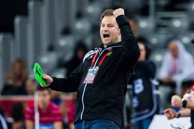 180126 Sveriges förbundskapten Kristj?n Andresson jublar under semifinalen mellan Sverige och Danmark under Handbolls-EM 2018 den 26 januari 2018 i Zagreb. Copyright: FREDRIKxVARFJELL BB180126FV085