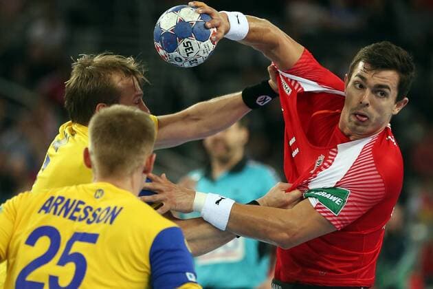 European Handball Championship, semifinal, Denmark - Sweden 26.01.2018., Arena Zagreb, Zagreb, Croatia - 2018 European Men s Handball Championship, semifinal, Denmark - Sweden. Rasmus Lauge Schmidt  DaliborxUrukalovic PIXSELL