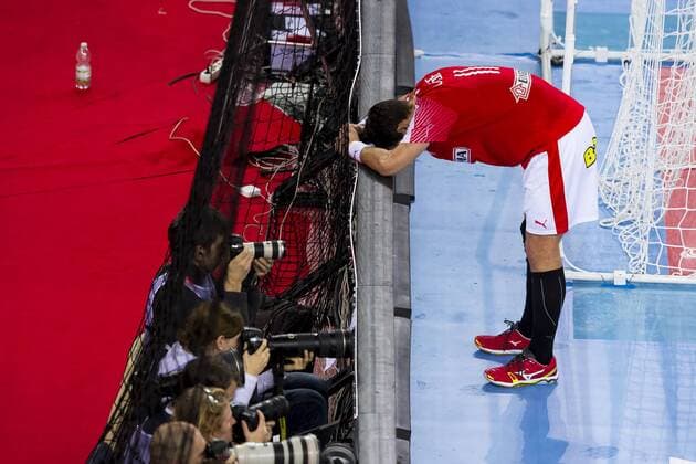 Rasmus Lauge Schmidt (Nr. 11, Daenemark) nach der Niederlage. Daenemark - Schweden, Halbfinale, Handball, EHF Euro 2018, 26.01.18 Zagreb Zagreb Croatia Arena Zagreb Copyright: xAgentur54Gradx xFelixxKoenigx
