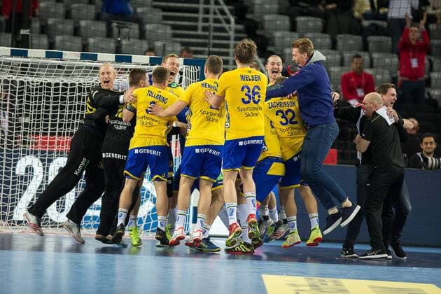 Joie Suede HANDBALL : EHF EUROCroatie - Suede vs danemark - 26 01 2018 THEOPHILELaurent Panoramic 
