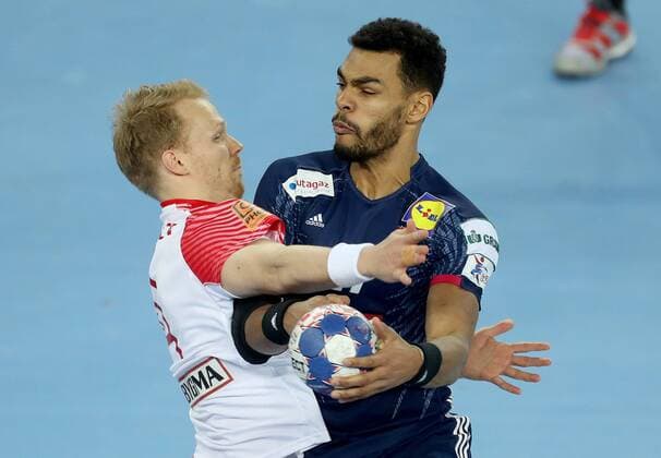 PXL_European Handball Championship, France vs Denmark 28.01.2018., Arena Zagreb, Zagreb, Croatia - 2018 European Men s Handball Championship, match for the 3rd place, France vs Denmark. Adrien Dipanda, Anders Zachariassen  IgorxKralj PIXSELL