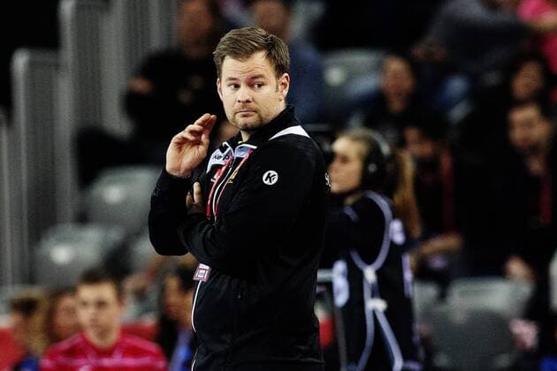 180128 Sveriges förbundskapten Kristjan Andresson under finalen mellan Sverige och Spanien under Handbolls-EM 2018 den 28 januari 2018 i Zagreb. Copyright: FREDRIKxVARFJELL BB180128FV098