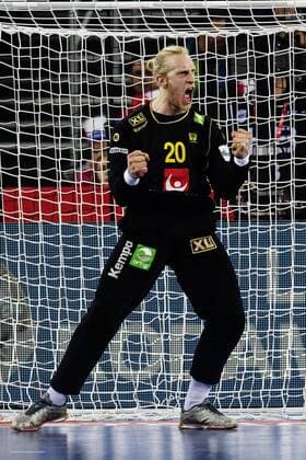 Bilder des Tages - SPORT 180128 Sveriges malvakt Mikael Appelgren jublar under finalen mellan Sverige och Spanien under Handbolls-EM 2018 den 28 januari 2018 i Zagreb. Copyright: FREDRIKxVARFJELL BB180128FV101