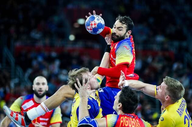 HANDBALL - EHF EURO 2018, ESP vs SWE ZAGREB,CROATIA,28.JAN.18 - HANDBALL - EHF European Championship EM Europameisterschaft final, Spain vs Sweden. Image shows Daniel Sarmiento (ESP). GEPAxpictures xMaticxKlansek