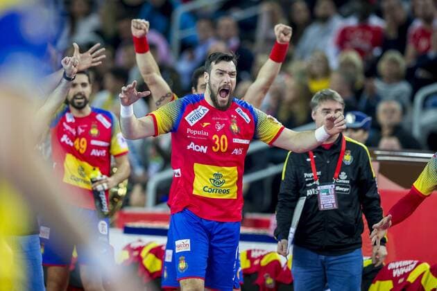 Handball EM Finale, Spanien ist Europameister Gedeon Guardiola (Nr. 30, Spanien) freut sich ueber den Titel Spanien - Schweden, Finale, Handball, EHF Euro 2018, 28.01.18 Zagreb Zagreb Croatia Arena Zagreb Copyright: xAgentur54Gradx xFelixxKoenigx