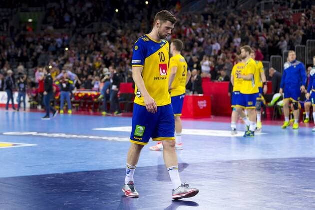 Niclas Ekberg (Nr. 10, Schweden) nach der Niederlage im Finale. Spanien - Schweden, Finale, Handball, EHF Euro 2018, 28.01.18 Zagreb Zagreb Croatia Arena Zagreb Copyright: xAgentur54Gradx xFelixxKoenigx