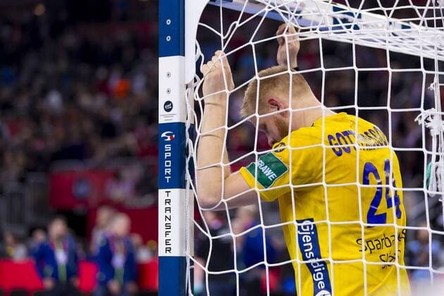 Jom Gottfridsson (Nr. 24, Schweden) nach der Niederlage im Finale. Spanien - Schweden, Finale, Handball, EHF Euro 2018, 28.01.18 Zagreb Zagreb Croatia Arena Zagreb Copyright: xAgentur54Gradx xFelixxKoenigx