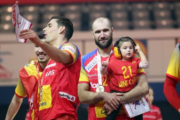 Handball EM Finale, Spanien ist Europameister European Handball Championship, handball players with their families 28.01.2018., Croatia, Arena Zagreb, Zagreb - European Handball Championship, handball players with their families. Joan Canellas  GoranxStanzl PIXSELL