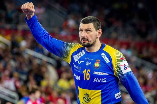 28.01.2018, Arena Zargreb, Zagreb, CRO, EHF EM, Herren, Spanien vs Schweden, Finale, im Bild Arpad Sterbik (ESP) during the finalmatch of the EHF men s Handball European Championship EM Europameisterschaft between Spain and Sweden at the Arena Zargreb in Zagreb, Croatia on 2018 01 28. Zagreb