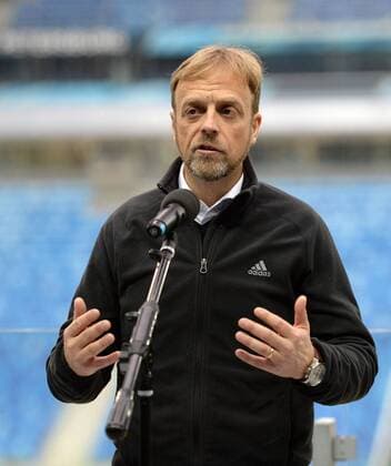 Russia. St. Petersburg. January 30, 2018. The director of the department of FIFA of competitions and actions Colin Smith, during visit of St. Petersburg stadium, within the first stage of final operational visit on preparation of stadiums of the FIFA World Cup WM Weltmeisterschaft Fussball of FIFA of 2018 in Russia.