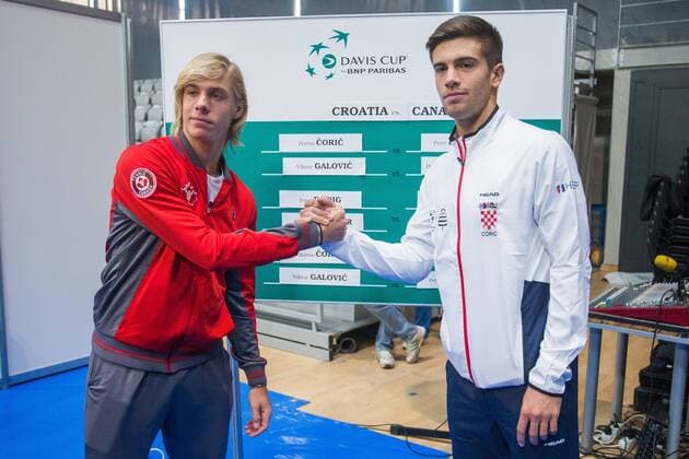 Davis Cup draw, pairs, Croatia - Canada 01.02.2018., Croatia, Osijek - The official drawing pairs for Davis Cup meeting between the Croatia and Canada. Denis Shapovalov, Borna Coric.  DavorxJavorovic PIXSELL