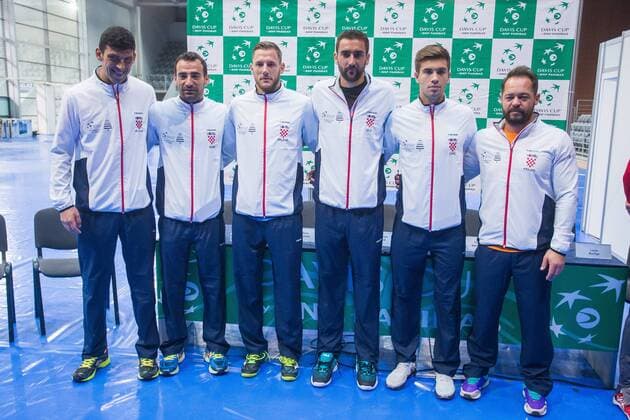 Davis Cup draw, pairs, Croatia - Canada 01.02.2018., Croatia, Osijek - The official drawing pairs for Davis Cup meeting between the Croatia and Canada. Ivan Dodig, Franko Skugor, Viktor Galovic, Borna Coric, Marin Cilic, Zeljko Krajan.  DavorxJavorovic PIXSELL