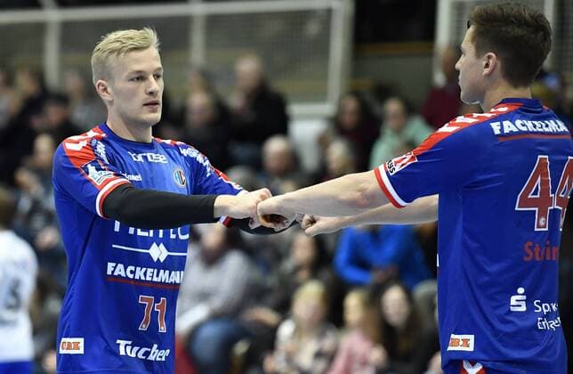 01.02.2018 - Handball - Saison 2017 2018 - Testspiel - Freundschaftsspiel : HC Erlangen HCE - ThSV Eisenach - - Andreas Schröder (71, HC Erlangen ) Christoph Steinert (44, HC Erlangen )