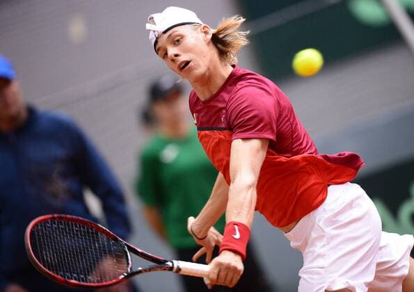 Davis Cup, Croatia - Canada, second match, Viktor Galovic - Denis Shapovalov 02.02.2018., Croatia, Osijek - First round of World Group Davis Cup, Croatia - Canada, second match, Viktor Galovic - Denis Shapovalov.  MarkoxPrpic PIXSELL