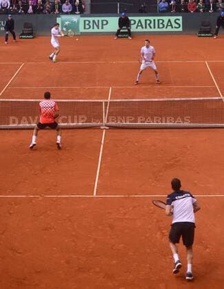 PXL_Davis Cup, first round, Croatia - Canada, doubles 03.02.2018., Gradski vrt, Osijek, Croatia - Davis Cup by BNP Paribas first round, Croatia - Canada, doubles, Marin Cilic, Ivan Dodig - Daniel Nestor, Vasek Pospisil. MarkoxPrpic PIXSELL