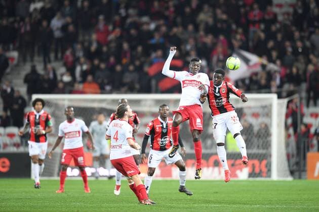 Fußball, OGC Nizza - FC Toulouse 17 Ibrahim SANGARE (tfc) - 27 Jean Victor MAKENGO (nice) FOOTBALL : Nice vs Toulouse - Ligue 1 Conforama - 03 02 2018 FEP Panoramic 