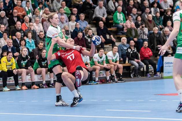 Alexandra Sviridenko (Frisch Auf Goeppingen 18), Alicia Stolle (HSG Blomberg-Lippe 17),FRISCH AUF Goeppingen gegen HSG Blomberg-Lippe, Handball, 1. Bundesliga, Frauen, 03.02.2018, Goeppingen Copyright: xEIBNER WolfgangxFrankx EP_WFK