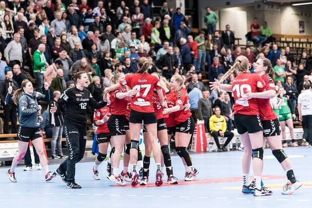 Jubel Blomberg, FRISCH AUF Goeppingen gegen HSG Blomberg-Lippe, Handball, 1. Bundesliga, Frauen, 03.02.2018, Goeppingen Copyright: xEIBNER WolfgangxFrankx EP_WFK