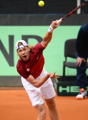 Davis Cup - Coric VS Shapovalov 04.02.2018., City sports hall, Osijek - 1. round of Davis Cup, Croatia-Canada, third day, 4. match, Borna Coric - Denis Shapovalov. Denis Shapovalov.  MarkoxPrpic PIXSELL