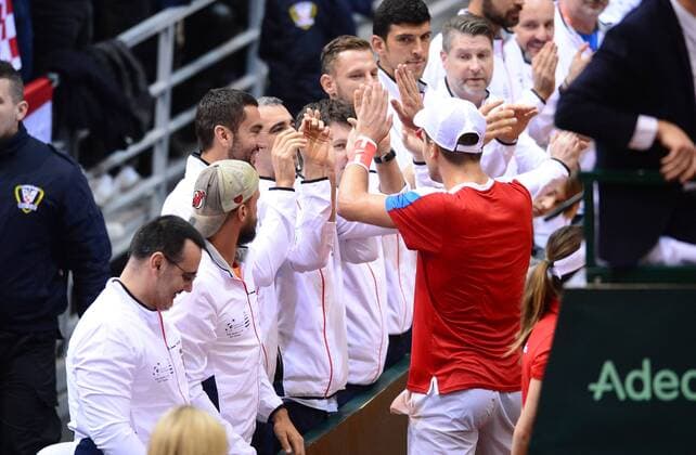 Davis Cup - Coric VS Shapovalov 04.02.2018., City sports hall, Osijek - 1. round of Davis Cup, Croatia-Canada, third day, 4. match, Borna Coric - Denis Shapovalov.Borna Coric.  MarkoxPrpic PIXSELL