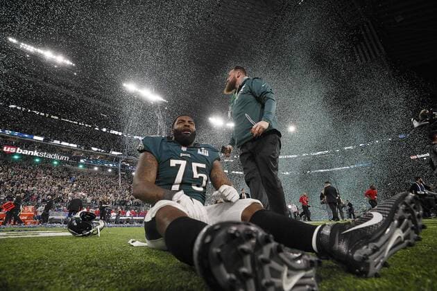 February 4, 2018 - Minneapolis, MN, U.S.A - Eagles celebrate the winning of Super Bowl LII. The New England Patriots met the Philadelphia Eagles in Super Bowl LII Sunday evening, February 4, 2017 at U.S. Bank Stadium in Minneapolis. NFL American Football Herren USA 2018: Super Bowl LII: Eagles 41:33 Patriots - ZUMAm42_ 20180204_zaf_m42_054 Copyright: xCarlosxGonzalezx