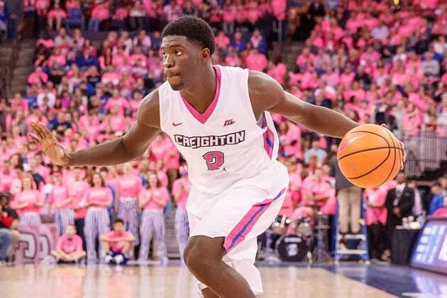 January 27, 2018 - Omaha, NE U.S. - Creighton Bluejays guard Khyri Thomas 2 in 2nd half action during an NCAA College League USA men s basketball game between Georgetown Hoyas and Creighton Bluejays at the CenturyLink Center in Omaha, NE..Attendance: 18,518.Creighton won 85-77. Cal Media NCAA Basketball 2017: Georgetown vs Creighton JAN 27 - ZUMAc04_ 20180127_zaf_c04_383 Copyright: xMichaelxSpomerx