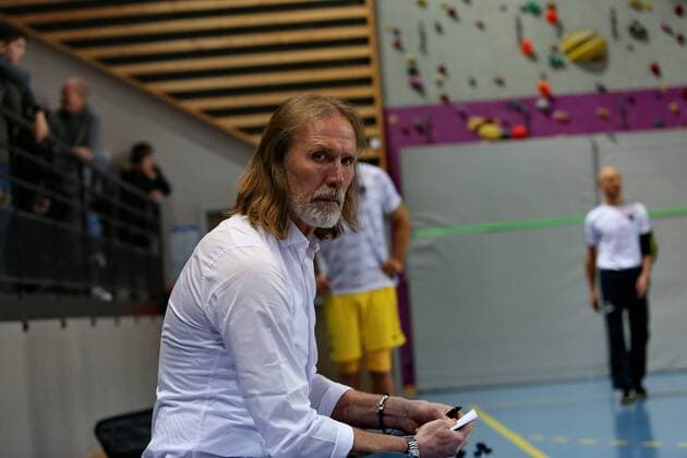 (GFCA Handball) vs Staffan Olsson coach (PSG Handball) HANDBALL : GFC Ajaccio vs Paris Saint Germain - Coupe De France - 07 02 2018 GerardPierlovisi Panoramic 