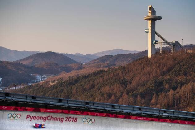 PyeongChang 2018 - Highlights der Olympischen Spiele Bilder des Tages - SPORT 180208 Valentin Crute of Romania during a Men s Luge practice session ahead of the 2018 Winter Olympics on February 8, 2018 in Pyeongchang. Photo: Joel Marklund BILDBYRN kod JM 87606 *** 180208 Valentin Crute of Romania during a Men s Luge practice session ahead of the 2018 Winter Olympics on February 8 2018 in Pyeongchang Photo Joel M BILDBYR N code JM 87606  Copyright: JOELxMARKLUND BB180208JM017