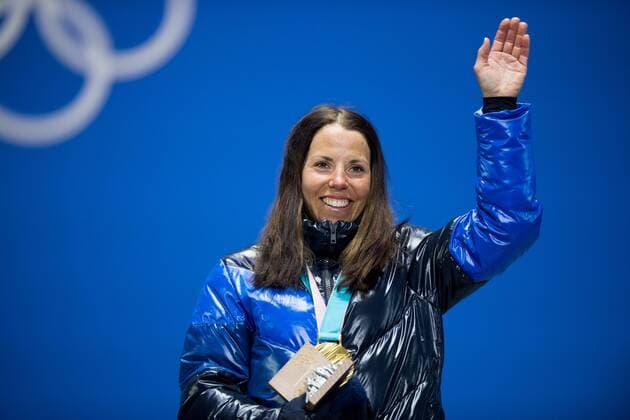 180210 Charlotte Kalla of Sweden at the medal ceremony for the Women s Skiathlon during the 2018 Winter Olympics on February 10, 2018 in Pyeongchang. Photo: Jon Olav Nesvold BILDBYRN kod JE 160152 Copyright: JONxOLAVxNESVOLD BB180210BB272