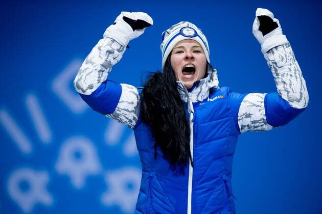 180210 Bronze medalist Krista Pärmäkoski of Finland at the medal ceremony for the Women s Skiathlon during the 2018 Winter Olympics on February 10, 2018 in Pyeongchang. Photo: Jon Olav Nesvold BILDBYRN kod JE 160152 Copyright: JONxOLAVxNESVOLD BB180210BB292