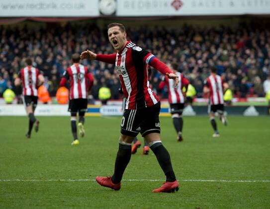 Sheffield United v Leeds United Sky Bet Championship Billy Sharp of Sheffield United celebrates after scoring his team s 2nd goal to make it 2-1 during the Sky Bet Championship match at Bramall Lane, Sheffield Content Not Available For UK Newspapers Copyright: xRussellxHartx FIL-11339-0034