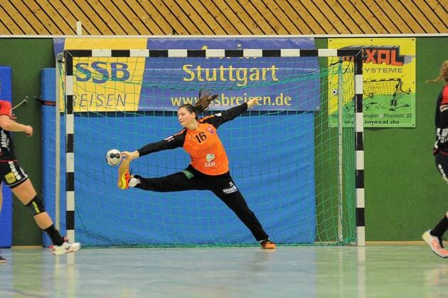 Dora Elbert (SG H2Ku Herrenberg Kuties 16) im Tor SG H2Ku Herrenberg Kuties,Handball,Ligaspiel,10.02.2018, Foto:TBaur Eibner Herrenberg Copyright: xToBaurx EibnerxPressefotox EP_TB