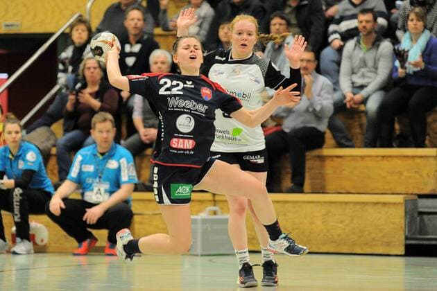 Marie-Christine Beddies (SG H2Ku Herrenberg Kuties 22) SG H2Ku Herrenberg Kuties,Handball,Ligaspiel,10.02.2018, Foto:TBaur Eibner Herrenberg Copyright: xToBaurx EibnerxPressefotox EP_TB