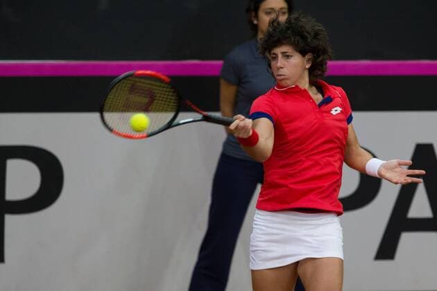 February 10, 2018 - Chieti, CH, Italy - Carla Suarez Navarro of Spain Team during 2018 Fed Cup BNP Paribas World Group II First Round match between Italy and Spain at Pala Tricalle Sandro Leombroni on February 10, 2018 in Chieti, Italy. Jasmine Paolini v Carla Suarez Navarro - Fed Cup BNP Paribas World Group II First Round  - ZUMAn230 20180210_zaa_n230_298 Copyright: xDaniloxDixGiovannix