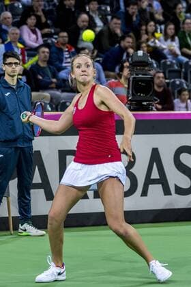 February 11, 2018: Katherine Sebov (CAN) during the FED Cup by BNP 2018 game between Romania and Canada at Sala Polivalenta, Cluj-Napoca, Romania ROU. Copyright: Cronos Catalin Soare  Copyright: xCronos CatalinxSoarex crfcs11022018118544