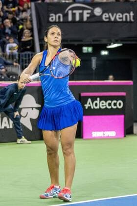 February 11, 2018: Raluca Olaru (ROU) during the FED Cup by BNP 2018 game between Romania and Canada at Sala Polivalenta, Cluj-Napoca, Romania ROU. Copyright: Cronos Catalin Soare  Copyright: xCronos CatalinxSoarex crfcs11022018118667