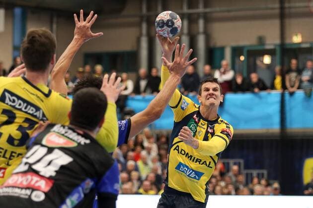 Andre Schmid (Andy Schmid, RNL, 2), Einzelbild, Aktion, Action, Spielszene, Handball, Champions League, Rhein-Neckar Löwen - MOL Pick Szeged,