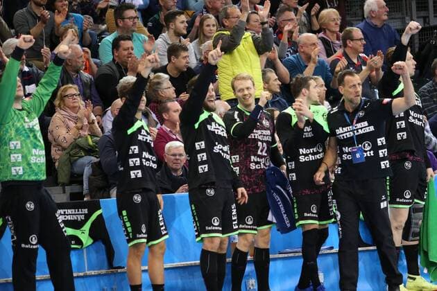 SG Flensburg-Handewitt - PGE Vive Kielce, EHF Champions League; Flensburg, 11.02.18 Flensburg, 11.02.18, Handball, VELUX EHF Champions League, Saison 2017 2018, Gruppenphase, SG Flensburg-Handewitt - PGE Vive Kielce : Jubel bei der SG Flensburg-Handewitt
