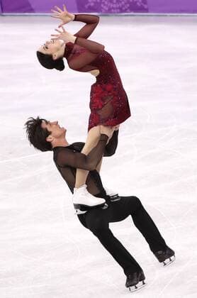 GANGNEUNG, SOUTH KOREA â€“ FEBRUARY 12, 2018: Ice dancers Tessa Virtue and Scott Moir of Canada perform their free dance as part of the Figure skating Eiskunstlauf team event at the 2018 Winter Olympic Games Olympische Spiele Olympia OS at the Gangneung Ice Arena. Valery Sharifulin TASS  TS07368E