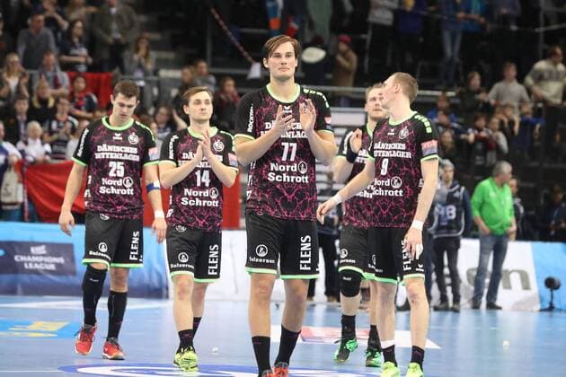 Flensburg, 11.02.18, Handball, VELUX EHF Champions League, Saison 2017 2018, Gruppenphase, SG Flensburg-Handewitt - PGE Vive Kielce : SG nach dem Spiel Flensburg Schleswig-Holstein Deustchland Flens-Arena Copyright: xAgentur54Gradx xSpeedphotosx