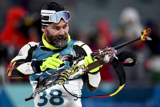 Bilder des Tages - SPORT Belgian biathlon racer Michael Roesch (Rosch) pictured in action during the men s 12.5km pursuit biathlon event at the XXIII Olympic Winter games Winterspiele Spiele Summer games Monday 12 February 2018, in Pyeongchang, South Korea. The Winter Olympics are taking place from 9 February to 25 February in Pyeongchang County, South Korea. DIRKxWAEM  x05295288x