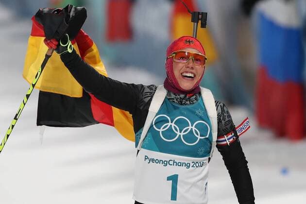 OLYMPICS - 2018 Winter Olympics PYEONGCHANG,SOUTH KOREA,12.FEB.18 - OLYMPICS, BIATHLON - Olympic Winter games Winterspiele Spiele Summer games PyeongChang 2018, 10km pursuit, ladies. Image shows Laura Dahlmeier (GER). GEPAxpictures xMathiasxMandl