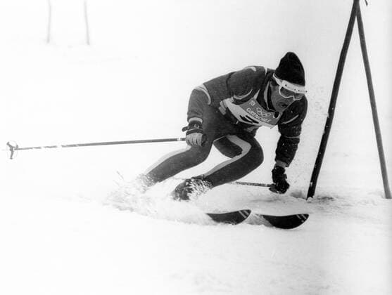 11.02.1968 , Olympische Winterspiele 1968 in Grenoble : Der dreifache Olympiasieger Jean Claude Killy (Frankreich) in Aktion beim Riesenslalom *** 11 02 1968 Olympic Winter Games 1968 in Grenoble of the triple Olympic champion Jean Claude Killy France in action at giant slalom HM